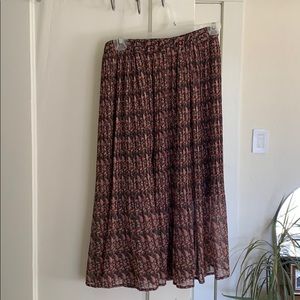 Banana Republic paisley pleated midi skirt